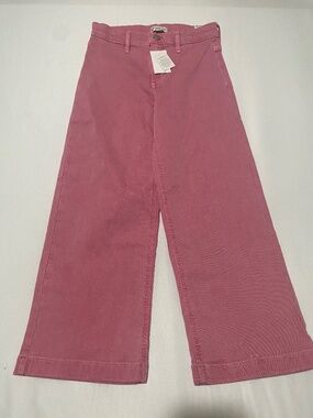 NWT Crewcuts Girls Size 8 Wide-Leg Adjustable Waist Jeans - Pink